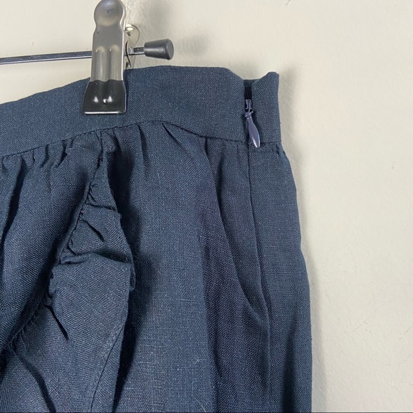 J Crew Navy Blue Linen Layered Skirt - Picture 4 of 6